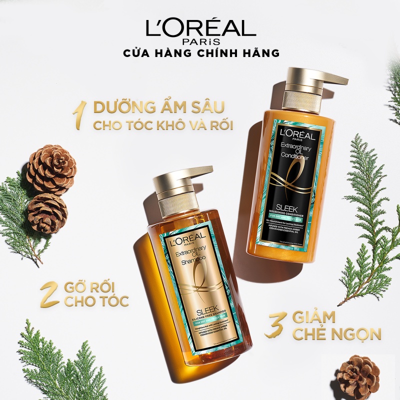 Dầu xả dưỡng tóc suôn mượt tóc cao cấp L'Oreal Paris Extraordinary Oil Smooth 440ml | BigBuy360 - bigbuy360.vn