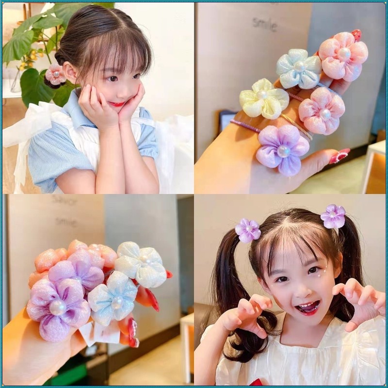 Dây Buộc Tóc Ba Chiều Co Giãn Tốt Không Làm Đau Phong Cách Nhật Hàn Dễ Thương Cho Bé Gái