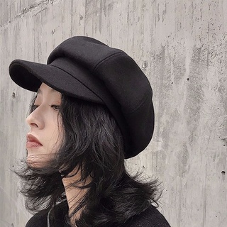 🍊🍊Mũ Beret Mỏng Màu Đen Thời Trang Thu Đông Phong Cách Hàn Quốc Cho Nữ
