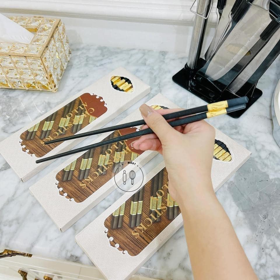 Bộ 10 Đôi Đũa Hợp Kim Mạ Vàng Hàn Quốc