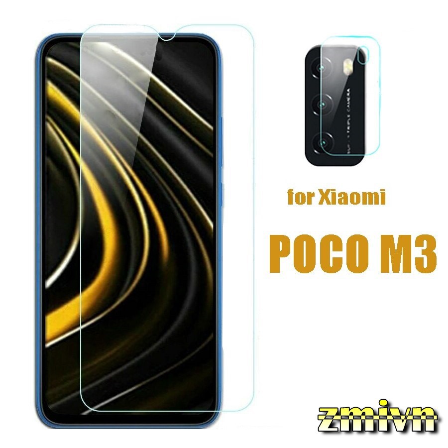 Cường lực trong suốt  Xiaomi Poco M3 Full màn 98% / Cường lực dẻo Camera