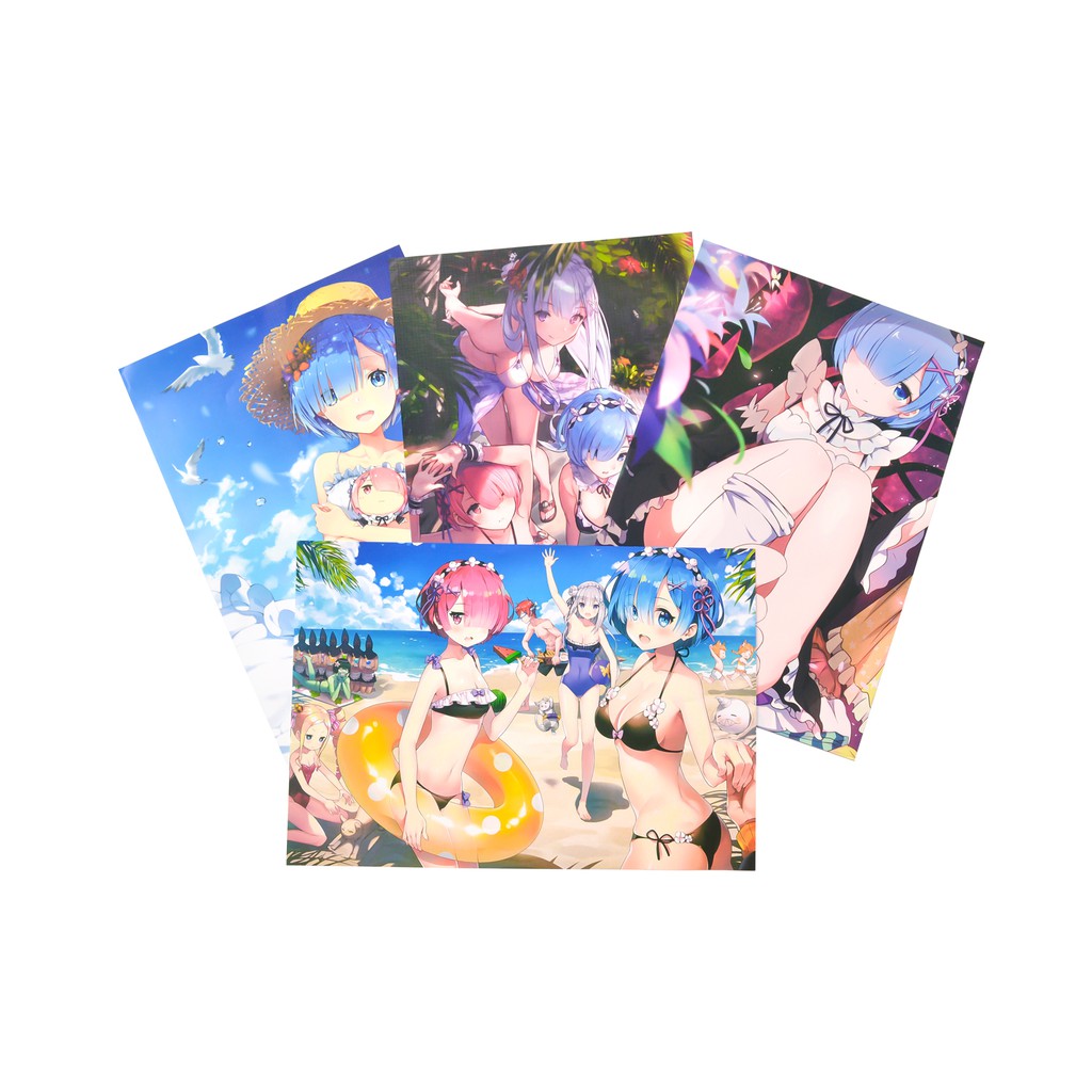 [thanh lý bán lỗ]Bộ 8 tấm poster Anime - Re:Zero [AAM] [PGN23]