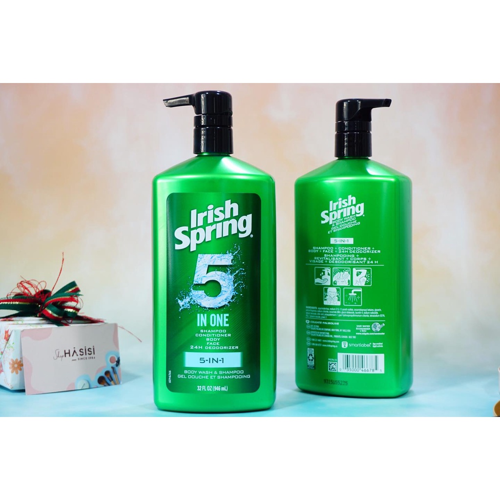 SỮA TẮM GỘI CHO NAM IRISH SPRING 5IN1 MỸ 946ML CHÍNH HÃNG - 10446