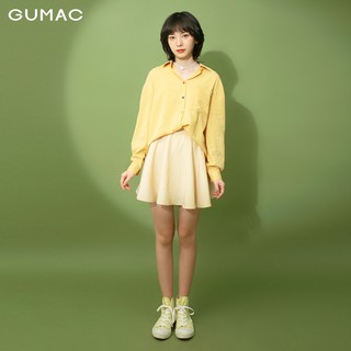Áo sơ mi nữ phối nút nhiều màu GUMAC trơn thiết kế basic AB192