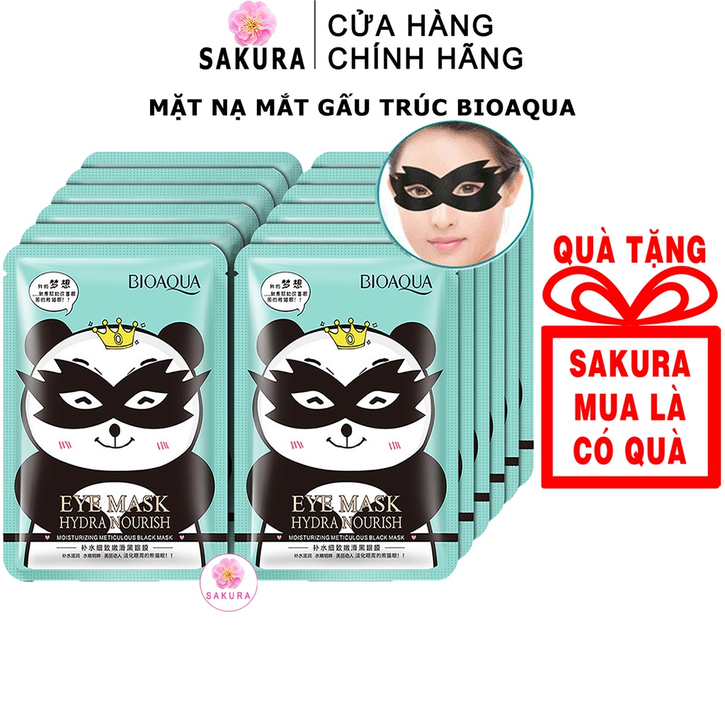 Mặt nạ mắt BIAOQUA Mask gấu trúc giảm thâm quầng dưỡng ẩm chống nhăn và vết chân chim SAKURA 15ml