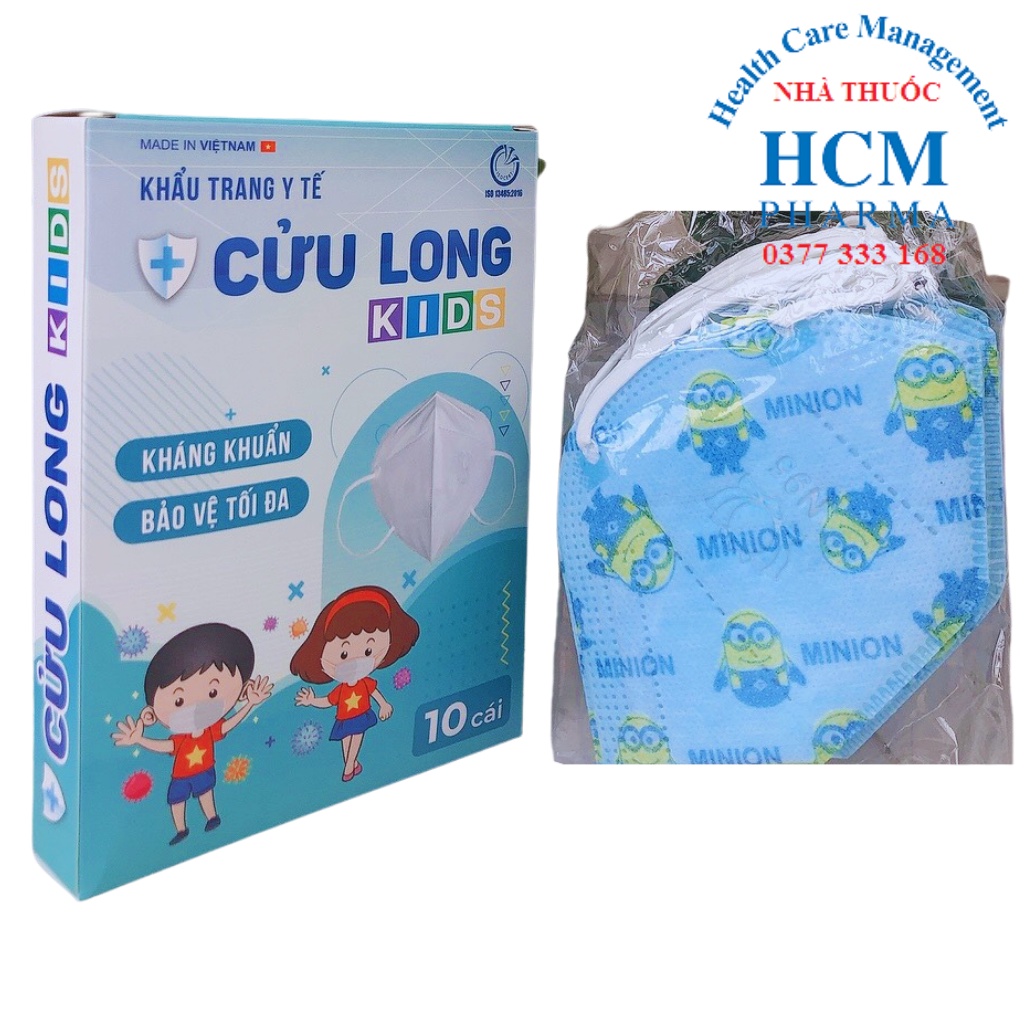 Khẩu trang N95 chính hãng 6 lớp không van Cửu Long màu trắng kháng khuẩn Hộp 10 cái HCM13