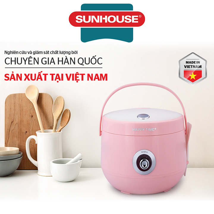 Nồi Cơm Điện Sunhouse 1.8 Lít Lõi Siêu Dày, Nấu Cơm Ngon - Nồi Cơm Điện Tử HappyTime Bảo Hành Toàn Quốc 12 Tháng