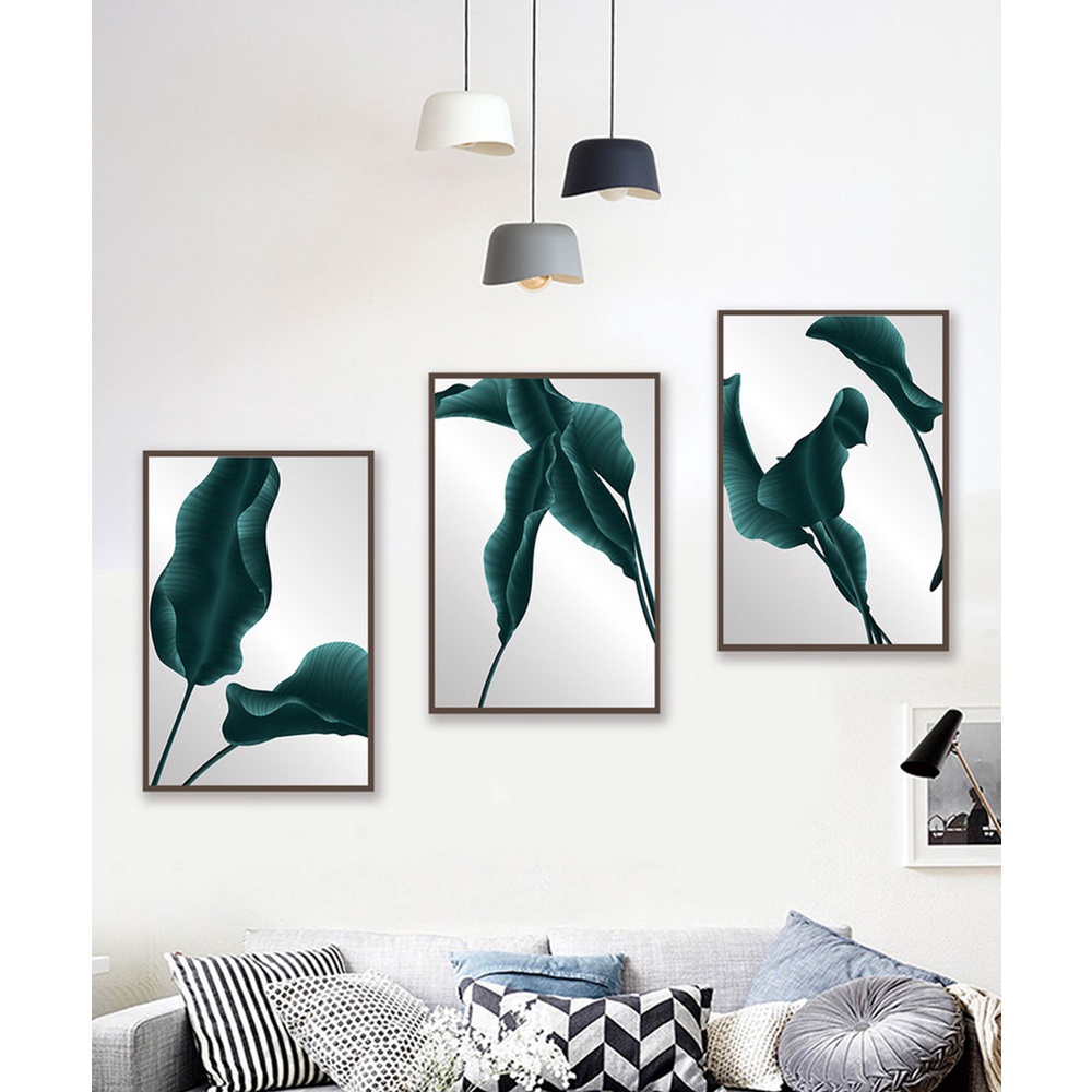 In hình ép gỗ Laminate TRANH HOA LÁ - Mẫu 7 (3 HCN 3x20x30, 3x30x40, 3x40x60). In ảnh theo yêu cầu