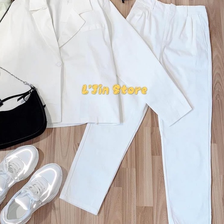 QUẦN TÂY ÔM BA MÀU KEM ĐEN TRẮNG - LJINSTORE | BigBuy360 - bigbuy360.vn