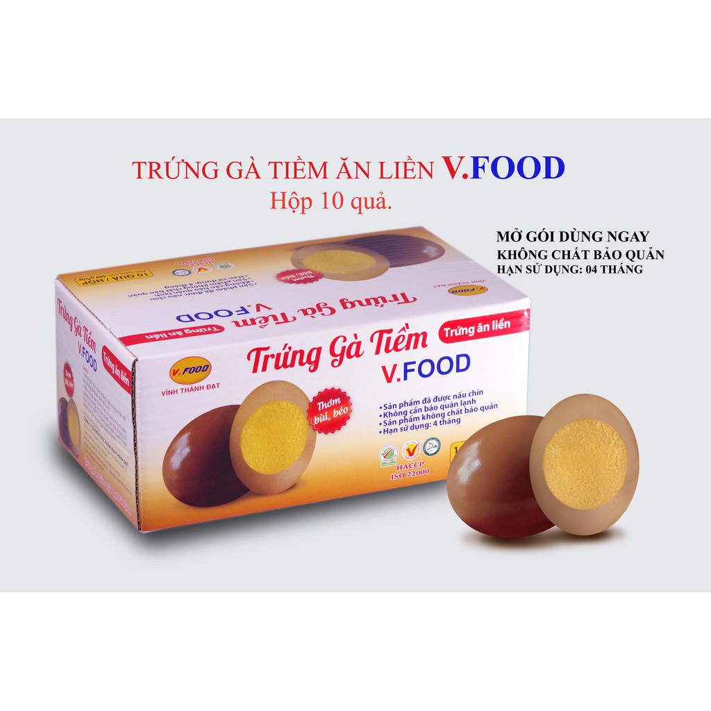 Trứng gà tiềm Vfood ( hộp 10 quả)