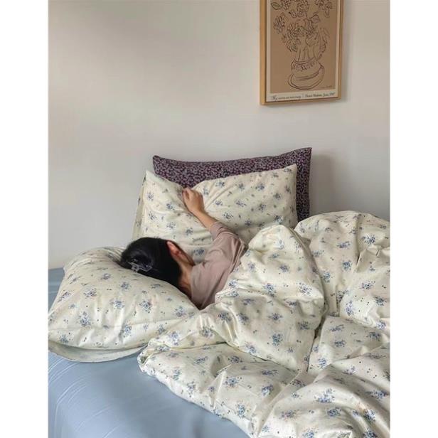 Set chăn ga cotton living hoa nhí nhập khẩu Hàn Quốc