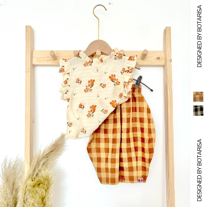 Quần dài bom cho bé trai bé gái kẻ caro Botarisa đồ phồng phình dài bo gấu vải đũi cho trẻ em đi chơi đi học 10-28kg