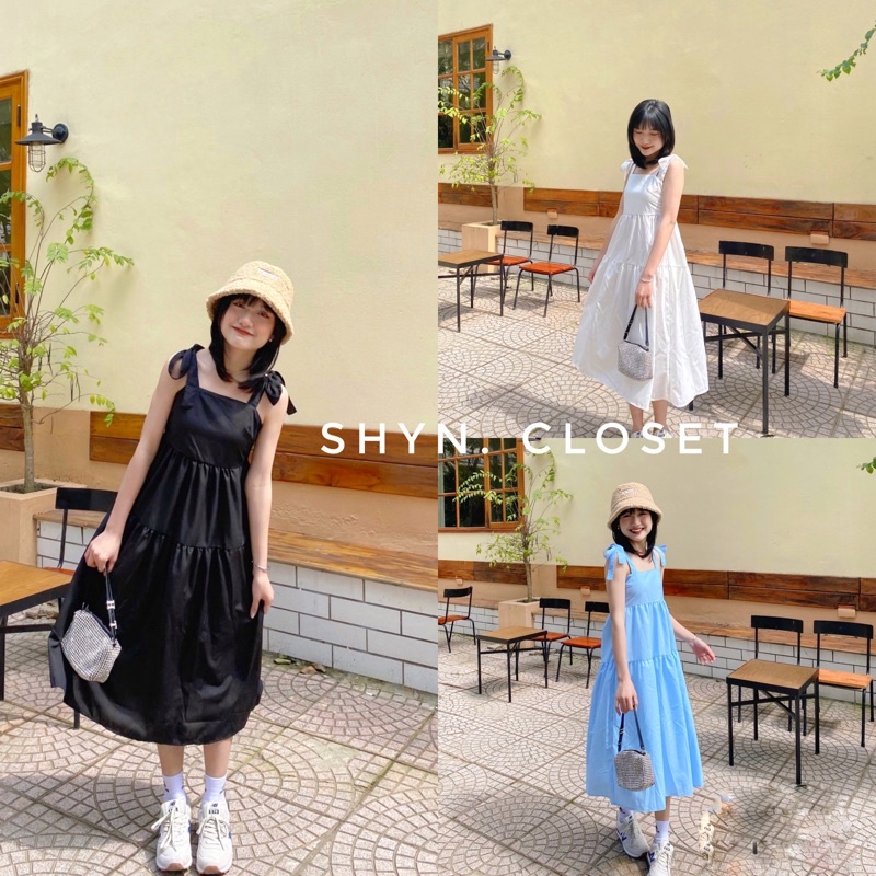 Đầm 2 dây đi biển nữ dáng dài ulzzang,đầm maxi nữ. Váy 2s buộc vai dáng dài xinh xắn cho nữ - ShynCloset in