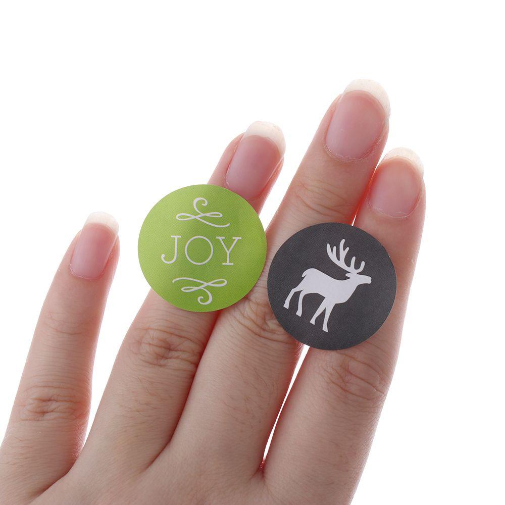 DORAW Cuộn 500 Nhãn Dán Trang Trí Túi Bánh Kẹo Họa Tiết Giáng Sinh