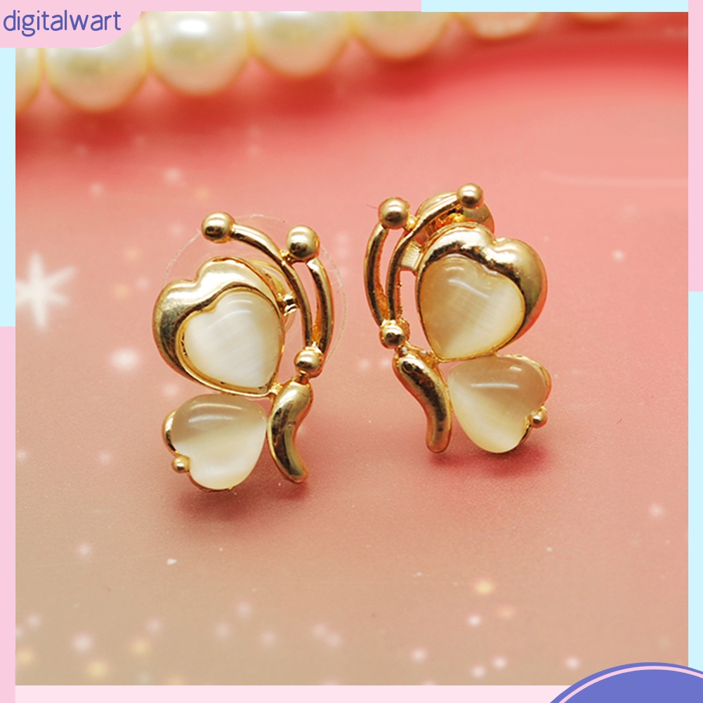 Khuyên Tai Hình Bướm Mạ Vàng Đính Đá Thời Trang Thanh Lịch Dành Cho Nữ