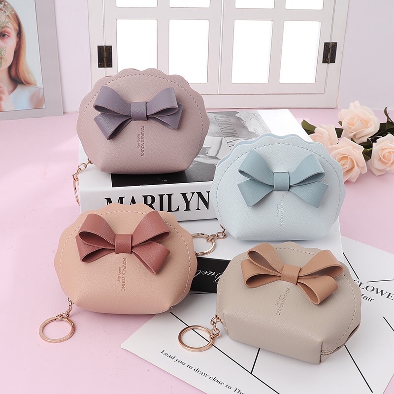 Ví cầm tay họa tiết nơ cho nữ