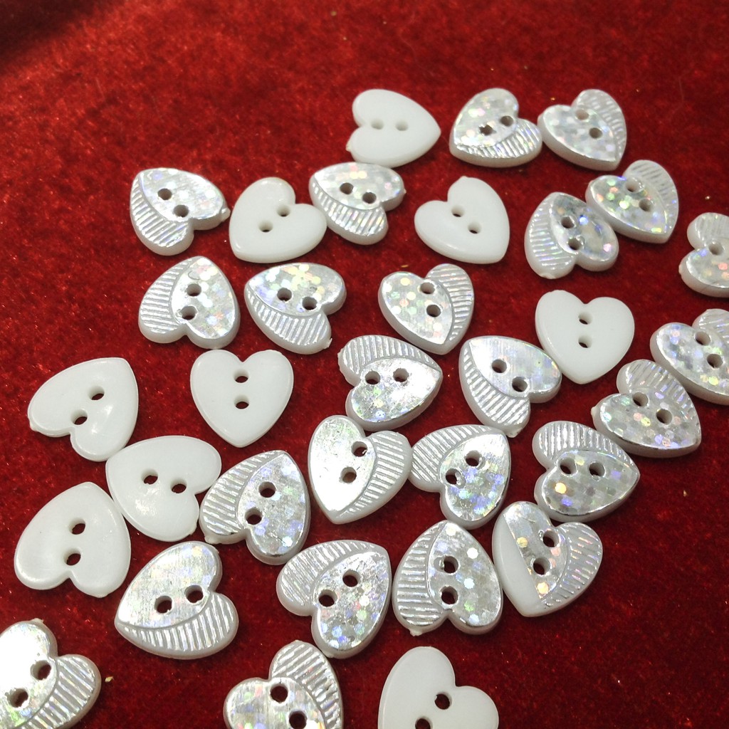 4 Cúc áo trái tim nút sơ mi kiểu size 1.2cm