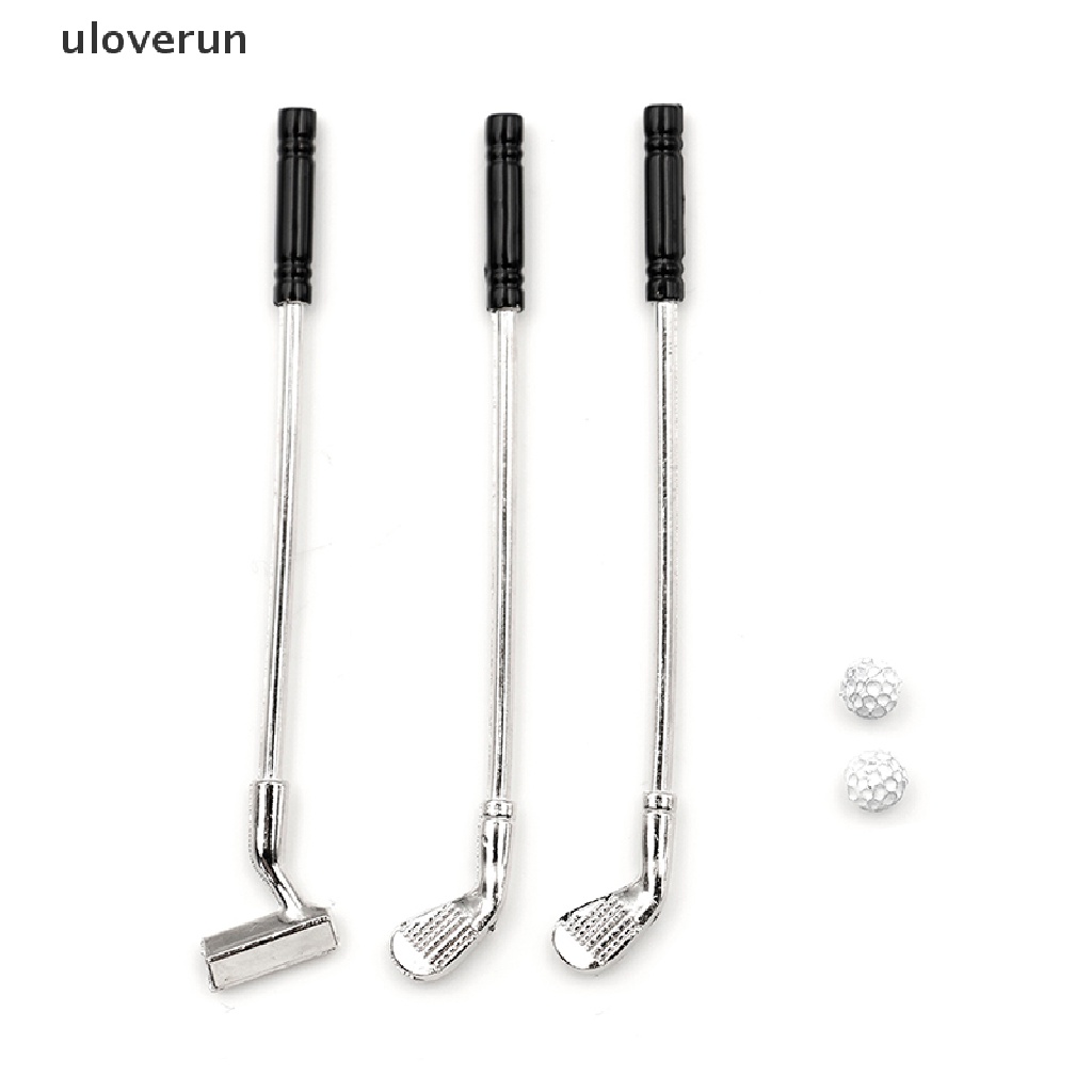 Uloverun set 1 Bộ Gậy Đánh golf Mini Tỉ Lệ 1: 12 Cho Nhà Búp Bê
