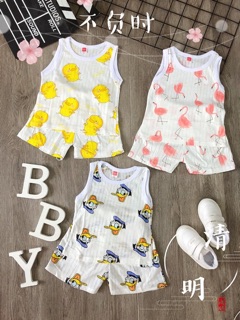 Combo 5 Bộ ba lỗ cotton giấy cho bé