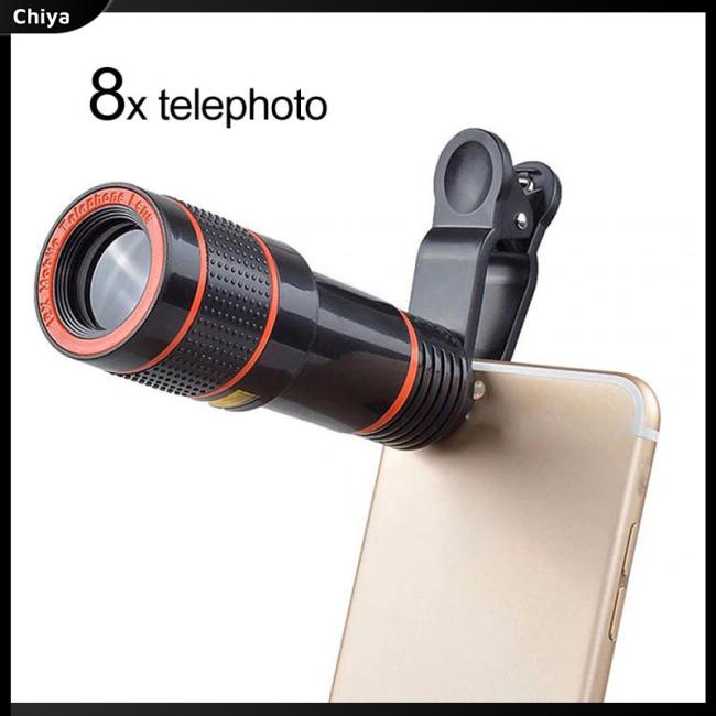 Ống Kính Macro HD Phóng To 12x 8x Với Kẹp Gắn Điện Thoại Thông Minh / Máy Ảnh