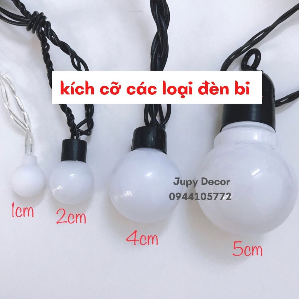 [HÀNG ĐẸP - ẢNH THỰC TẾ ] Dây đèn bi tròn bóng nhỏ / bóng to - dây màu đen xài điện 5m ( ping pong light / cherry light)