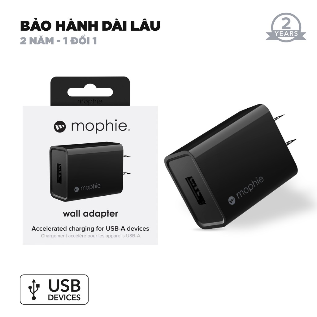 Sạc MOPHIE 10W USB-A sạc nhanh cho iPhone/iPad