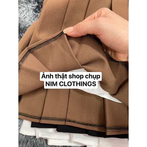 Chân Váy Ngắn Xếp Ly Tennis Madela dáng Chữ A Xòe Màu Nâu - kèm ảnh thật | BigBuy360 - bigbuy360.vn