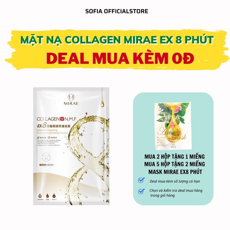 Mặt nạ 8 phút Collagen MIRAE EX8  tái tạo làn da giảm kích ứng, cung cấp độ ẩm giúp da căng mịn 20g/miếng