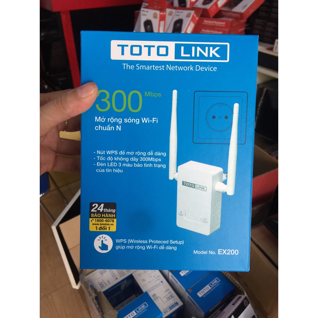 Bộ Kích Sóng Wifi Repeater 300Mbps Totolink EX200.