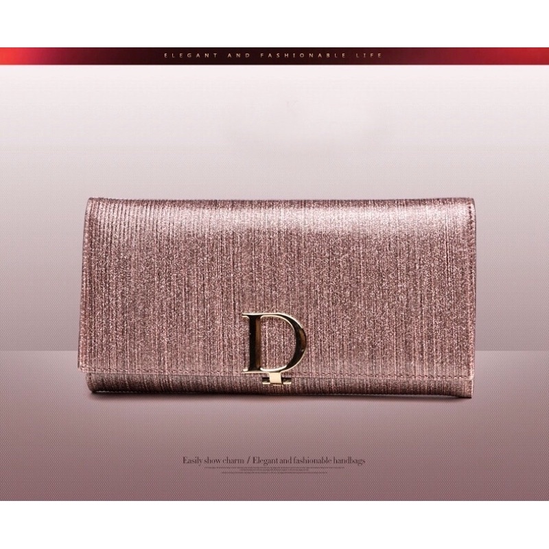 Siêu phẩm ví nữ dài ánh kim sa da cao cấp đẹp thời trang nhiều ngăn cầm tay ROSE V32