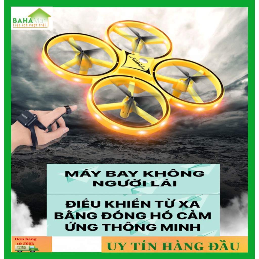 MÁY BAY KHÔNG NGƯỜI LÁI UFO ĐÈN LED ĐIỀU KHIỂN TỪ XA BẰNG ĐỒNG HỒ CẢM ỨNG THÔNG MINH "BAHAMAR" Máy bay thông minh