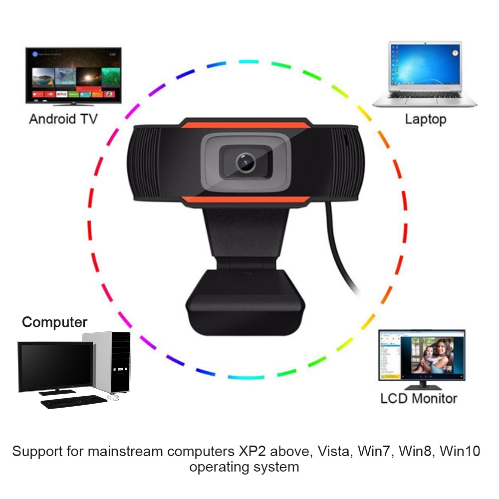 Webcam 30 độ 1080p HD USB có micro cho máy tính | BigBuy360 - bigbuy360.vn