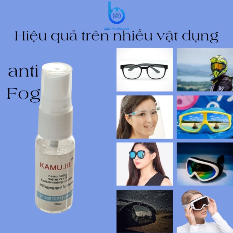 Chai xịt Nano chống hơi Nước,Chống sương Mù cho Mắt kính.Dung tích 20ml