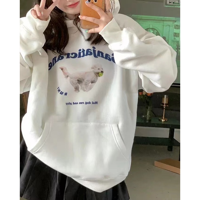 NRVP Áo Hoodie Tay Dài Oversize In Họa Tiết Phong Cách Hàn Quốc Kiểu Mới Cho Nam / Nữ