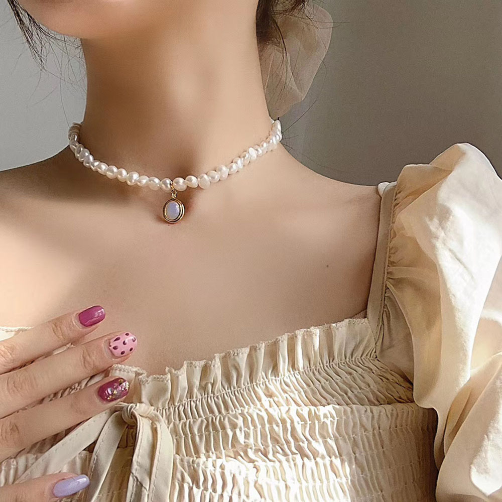 Dây Chuyền Đính Ngọc Trai Giả Sang Trọng Cho Nữ