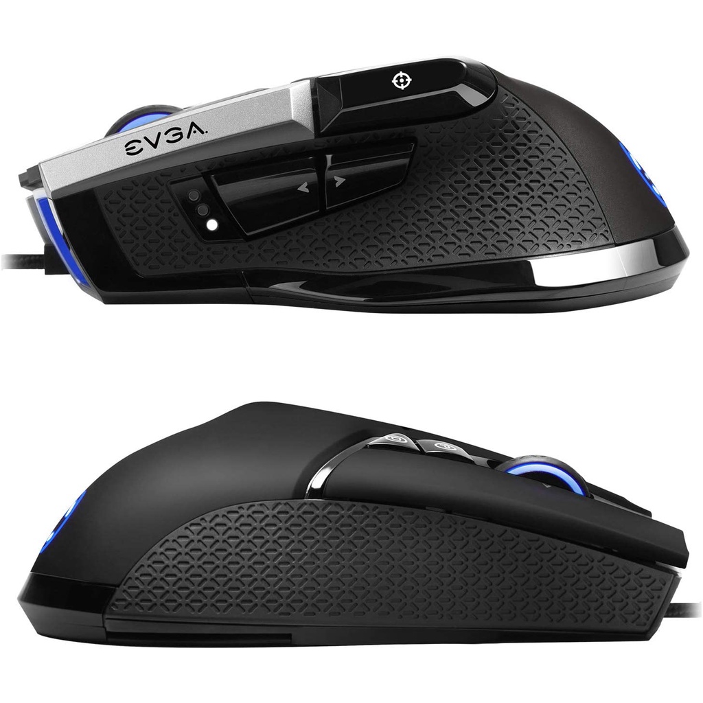 Chuột gaming EVGA X17 Wired, Black, Customizable, 16,000 DPI, 5 Profiles, 10 Buttons, Ergonomic