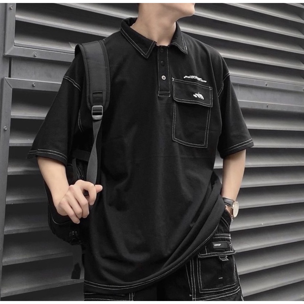 Áo tay ngắn có cổ, áo polo oversize Wonder