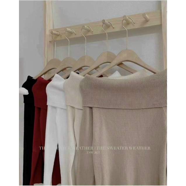 Áo Len Trễ Vai Nữ Chất Đanh Mềm Hàng Đẹp