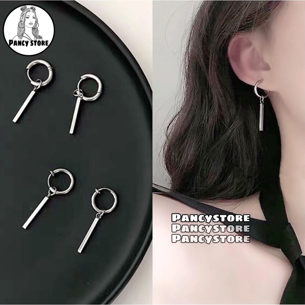 bông tai Kpop BTS nam nữ thanh thẳng khuyên tai titan siêu bền không gỉ phong cách hàn quốc