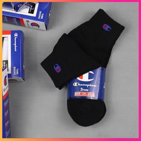 ⚡FREESHIP⚡Tất / Vớ thể thao Champion 3 sọc siêu đẹp,nam nữ thể thao thời trang loại cổ ngắn dài đá bóng chạy bộ tennis.