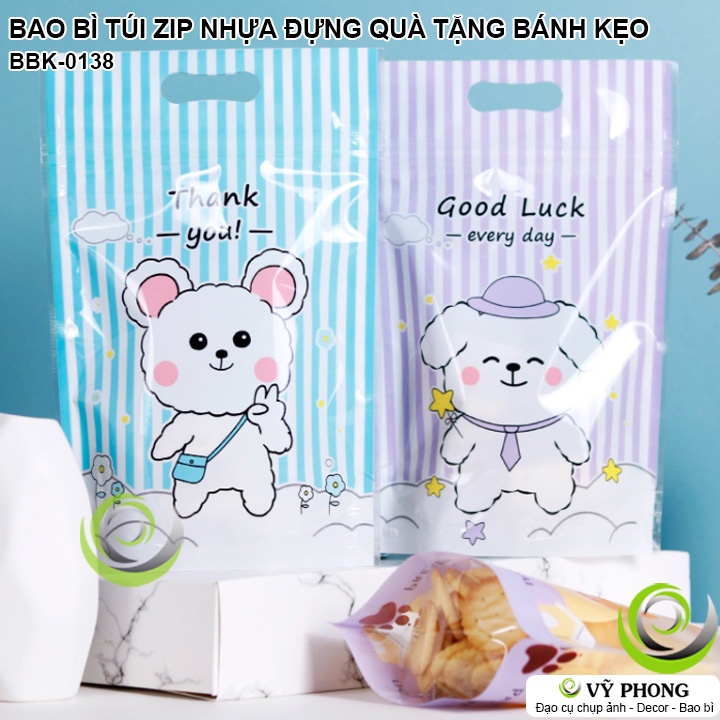 SET 10 BAO BÌ TÚI ZIP NHỰA 15X23cm ĐỰNG BÁNH KẸO ĐỒ ĂN VẶT ĐỂ QUÀ TẶNG CÁC DỊP LỄ TẾT BBK-0138