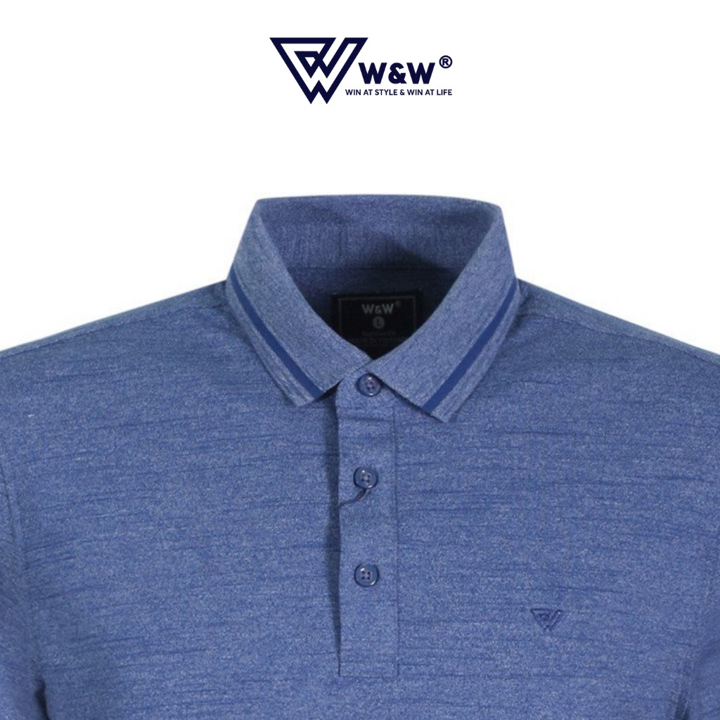 Áo Thun Nam Polo W&amp;W Dáng Regular Fit- Cổ Đức Bẻ Phối Viền Độc Đáo, Chất Liệu Cotton Thoáng Mát, Bền Màu WPO54R