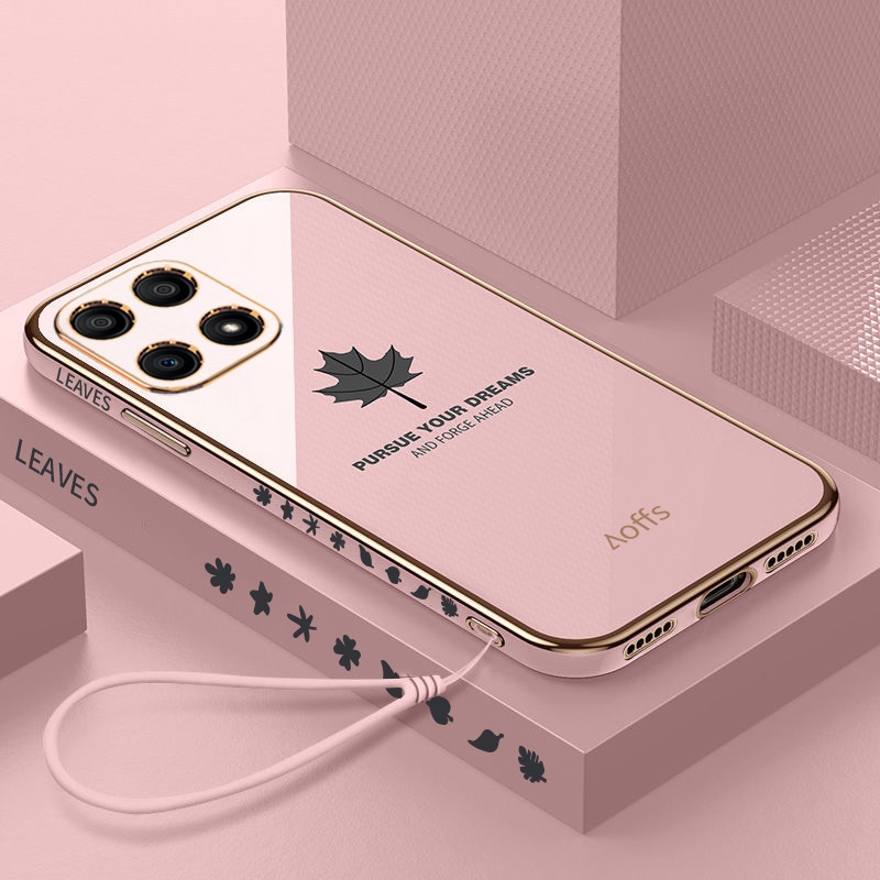 Ốp Điện Thoại Silicon Cao Su Mềm Họa Tiết Lá Phong Cho Huawei Honor X8 5G X6 X9 X7A X8A X9A 70 Pro
