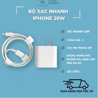 Sạc nhanh iphone 20w, sạc cho iphone 8 /8 plus/x/xs/xs max/11/11 pro/11 pro max/12/12 pro/12 pro max - bảo hành 12 tháng