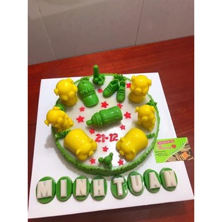 Khuôn silicone hoa nổi 4d heo ú nằm