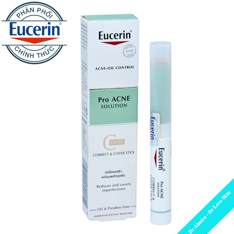 Bút che khuyết điểm cho mụn EUCERIN PROACNE Solution Correct &amp; Cover Stick 2g