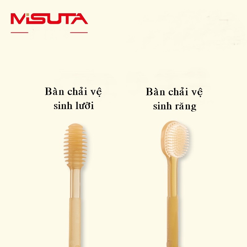 Rơ Lưỡi Silicon Và Bàn Chải Đánh Răng Cho Bé từ 0- 18 Tháng MISUTA DD098