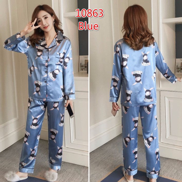 Set đồ ngủ lụa in hoa lily thời trang | BigBuy360 - bigbuy360.vn