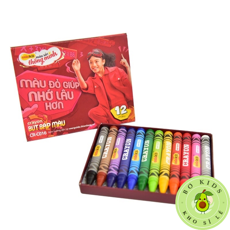 Bút Sáp màu Thiên Long (CR-C016)- 12 màu cho bé thỏa sức tô vẽ sáng tạo bokisd.store hbp blogtamsu