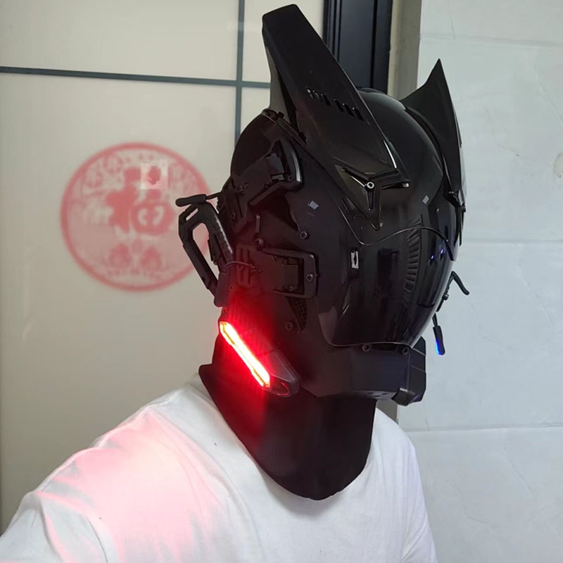 Cyberpunk Mặt Nạ -Mặt Nạ Dạ Quang Mask-Mặt Nạ LED Mask-Mặt Nạ Samurai Mũ Bảo Hiểm-Chiến Thuật Mũ Bảo Hiểm Cosplay